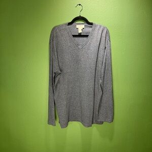 Ermenegildo Zegna 100% Cotton Blue V-Neck Sweater Size XXL/56